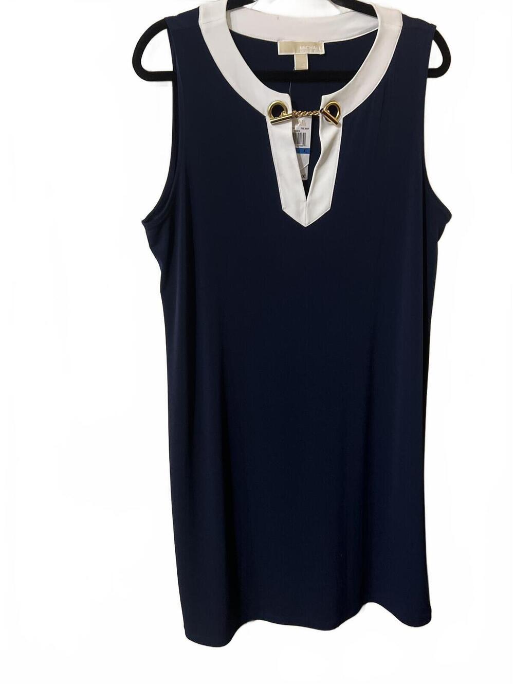 Michael Kors True Navy Basics Sleeveless Dress XL